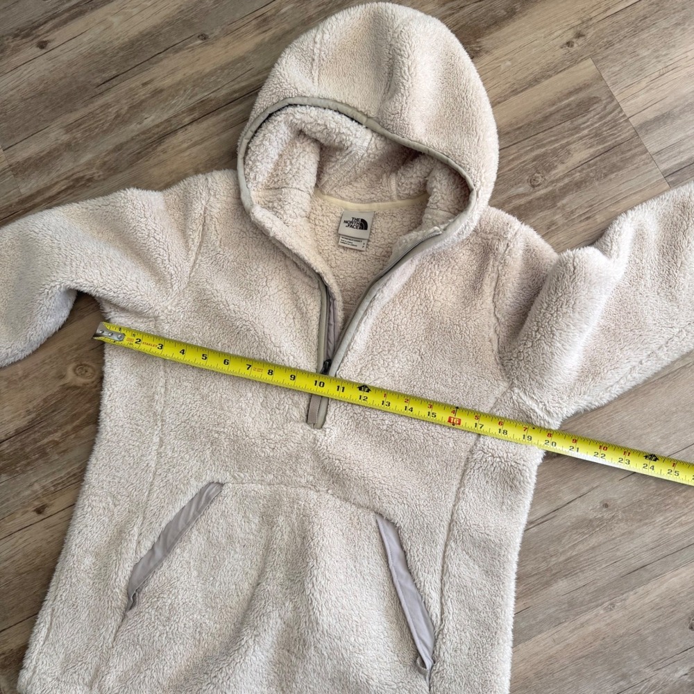 The North Face Womens Campshire Sherpa Fleece Quarter Zip Hoodie White Small P - Picture 6 of 9